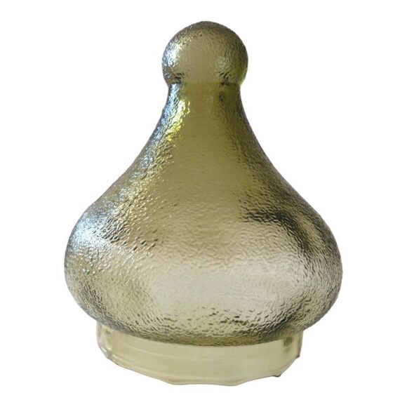 Vintage Empoli Glass Jar Top ONLY Pebbled Olive Green Candy Jar Lid Mid Century. - Picture 8 of 16